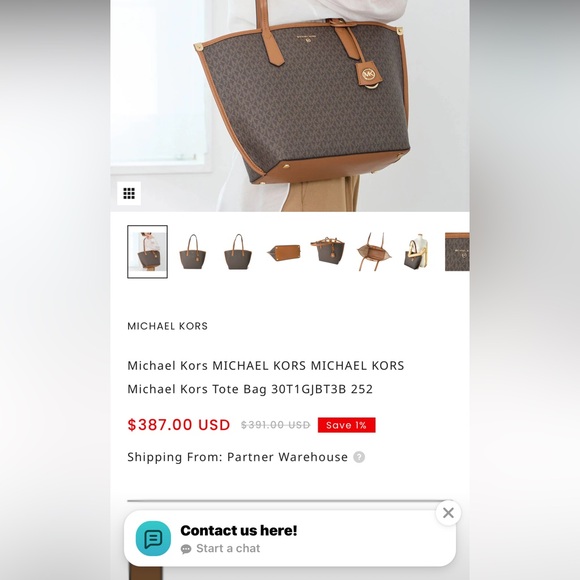 Michael Kors Cream LARGE  Jane Tote with Tan Leather Trim LIKE NEW! - Picture 12 of 12